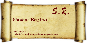 Sándor Regina névjegykártya