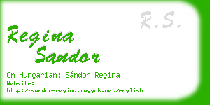 regina sandor business card