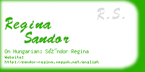 regina sandor business card